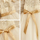 Scoop Knee-Length A-line/Princess Sleeveless Tulle Bowknot Flower Girl Dresses