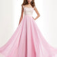 Straps Applique A-Line/Princess Sleeveless Beading Long Chiffon Dresses