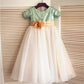 Sequin Short Tulle Tea-Length A-line/Princess Sleeves Scoop Flower Girl Dresses