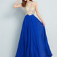 Scoop Floor-Length Sleeveless A-Line/Princess Crystal Chiffon Dresses