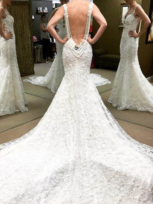 Sleeves Ball Train Gown Cathedral Off-the-Shoulder Short Lace Wedding Dresses