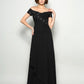 Long Beading Chiffon A-Line/Princess Off-the-Shoulder Short Sleeves Mother of the Bride Dresses