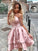 Sleeveless One-Shoulder A-Line/Princess Charmeuse Ruffles Short/Mini Homecoming Dresses
