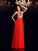 Scoop A-Line/Princess Sleeveless Beading Long Chiffon Dresses