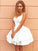 Sweetheart Sleeveless A-Line/Princess Short/Mini Satin Dresses