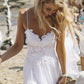 A-Line/Princess V-neck Applique Sleeveless Floor-Length Chiffon Wedding Dresses