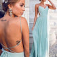 Spaghetti With A-Line Floor-Length Sleeveless Straps Ruched Chiffon Dresses
