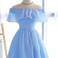 Ruffles Sleeveless Off-the-Shoulder Chiffon A-Line/Princess Short/Mini Homecoming Dresses