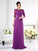Scoop 1/2 of Long Sleeves Applique Chiffon Sheath/Column Mother the Bride Dresses