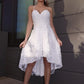 Sleeveless A-Line/Princess Sweetheart Lace Ruffles Asymmetrical Homecoming Dresses