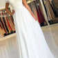 A-Line/Princess Off-the-Shoulder Sleeveless Floor-Length Applique Chiffon Dresses