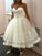 Tulle Applique Gown Ball Sweetheart Sleeveless Tea-Length Wedding Dresses