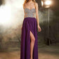 A-Line/Princess Sleeveless Crystal Sweetheart Floor-Length Chiffon Dresses