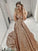 Spaghetti Sleeveless Sequins Ruffles Straps A-Line/Princess Court Train Dresses