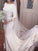 Scoop Train Sleeves Trumpet/Mermaid Lace Court Long Satin Wedding Dresses