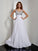 A-Line/Princess Rhinestone Sleeveless V-neck Long Chiffon Dresses
