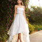 A-Line/Princess Sleeveless High Low Sweetheart Beading Organza Wedding Dresses