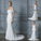 Trumpet/Mermaid Sleeveless Sweep/Brush Off-the-Shoulder Chiffon Lace Train Wedding Dresses