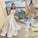 Sleeveless A-Line/Princess Sweep/Brush Ruffles Scoop Satin Train Wedding Dresses