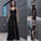 Ruffles V-neck Sequins Sheath/Column Sleeveless Floor-Length Dresses
