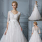 Court Lace Ball 1/2 V-neck Gown Sleeves Train Tulle Wedding Dresses