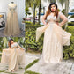 Long Sleeves Tulle Ball Floor-Length Sequin Off-the-Shoulder Gown Plus Size Dresses