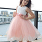 Sleeveless Short/Mini Bowknot A-Line/Princess Lace Scoop Flower Girl Dresses