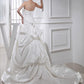 A-Line/Princess Sleeveless Strapless Long Beading Applique Satin Wedding Dresses