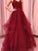 Straps A-Line/Princess Net Sleeveless Spaghetti Ruffles Floor-Length Dresses