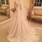 Short Sweetheart Sleeves Court A-Line/Princess Train Lace Wedding Dresses