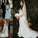 Sheath/Column Sleeveless Ruffles Train Sweep/Brush Sweetheart Satin Wedding Dresses