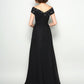 Long Beading Chiffon A-Line/Princess Off-the-Shoulder Short Sleeves Mother of the Bride Dresses