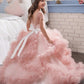 Gown Sleeves Jewel Crystal Ball Floor-Length Short Tulle Flower Girl Dresses