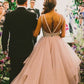 Gown Sweep/Brush Beading Train Scoop Sleeveless Ball Tulle Wedding Dresses