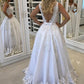 V-Neck Sleeveless A-Line/Princess Floor-Length Lace Tulle Dresses