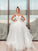 V-neck Ruched A-Line/Princess Tulle Sleeveless Floor-Length Wedding Dresses