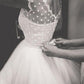 Jewel Knee-Length Gown Sleeveless Ruffles Ball Tulle Wedding Dresses