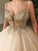 V-neck Ball Sleeveless Gown Tulle Beading Floor-Length Dresses
