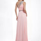 Sleeveless One-Shoulder Beading A-Line/Princess Chiffon Long Dresses