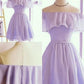 Ruffles Sleeveless Off-the-Shoulder Chiffon A-Line/Princess Short/Mini Homecoming Dresses