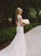 Sheath/Column Applique Short Train Court V-neck Sleeves Lace Wedding Dresses