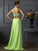 One-Shoulder Sleeveless A-Line/Princess Beading Chiffon Long Dresses