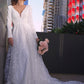 V-neck Sleeves Lace Long A-Line/Princess Applique Sweep/Brush Train Wedding Dresses