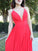 Straps A-Line/Princess Chiffon Spaghetti Ruffles Sleeveless Floor-Length Dresses