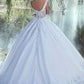 Sleeveless Gown Sweep/Brush Scoop Lace Train Ball Satin Wedding Dresses