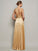 A-Line/Princess Flower Hand-Made One-Shoulder Elastic Sleeveless Long Woven Satin Dresses