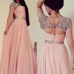 Sleeveless Jewel A-Line/Princess Floor-Length Beading Chiffon Dresses