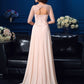 Beading A-Line/Princess Long V-neck Chiffon Sleeves 1/2 Mother of the Bride Dresses