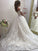 Applique Sweep/Brush Off-the-Shoulder A-Line/Princess Train Sleeveless Tulle Wedding Dresses