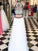 Net Beading A-Line/Princess Halter Floor-Length Sleeveless Two Piece Dresses